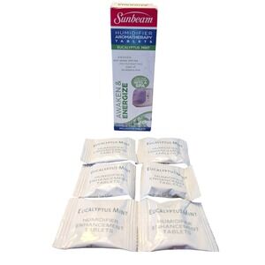Sunbeam Humidifier Aromatherapy Tablets Eucalyptus‎ Mint 6 Tablets OPENED